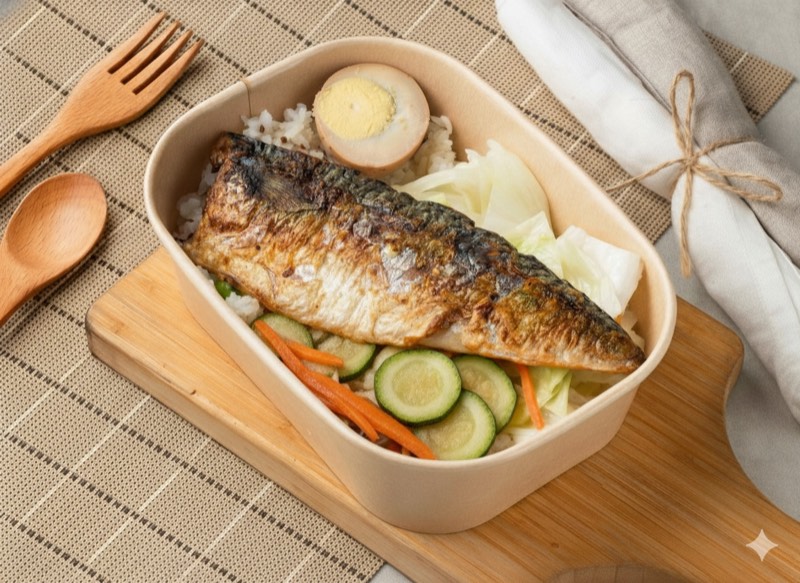 香煎鯖魚便當實拍